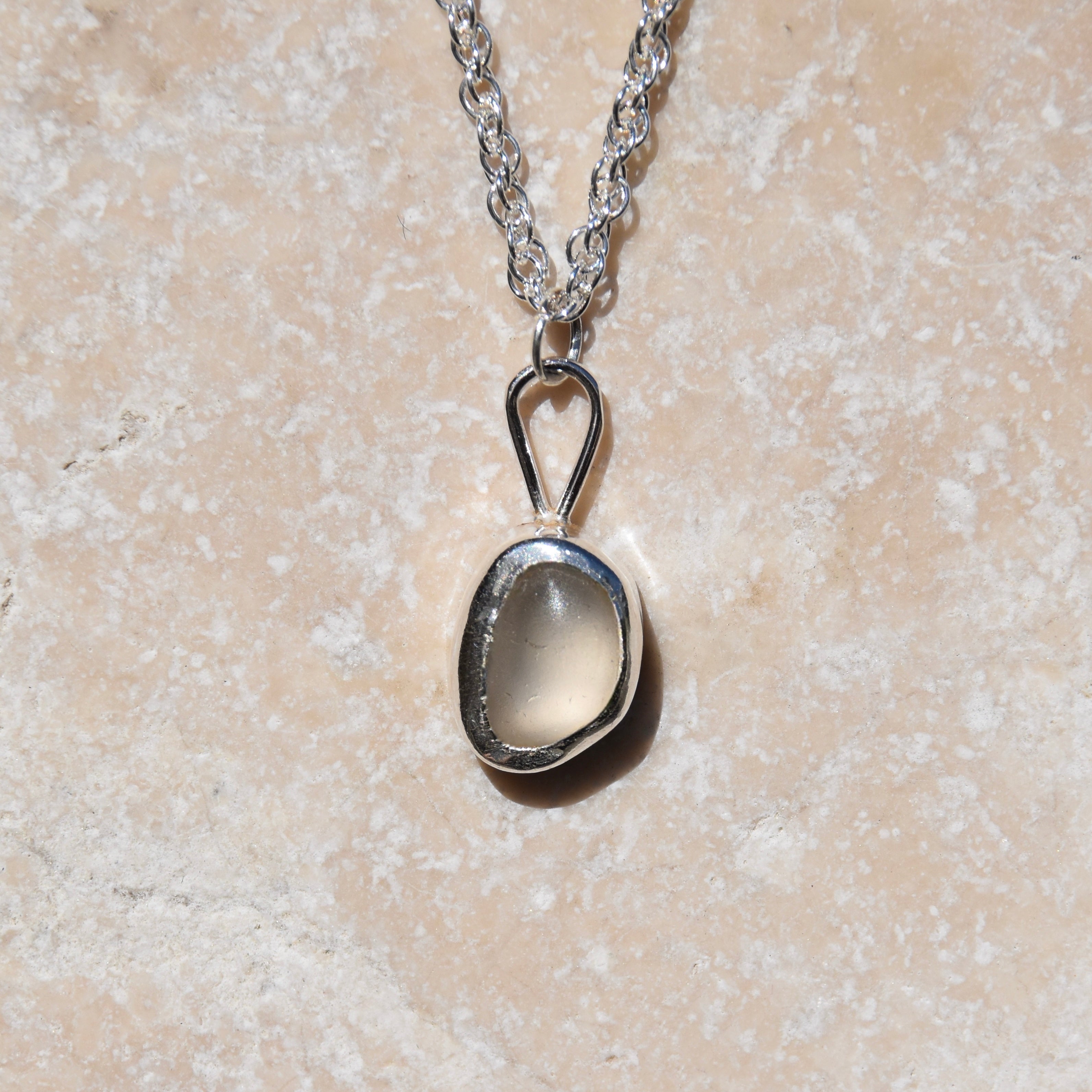 White Sea Glass Necklace