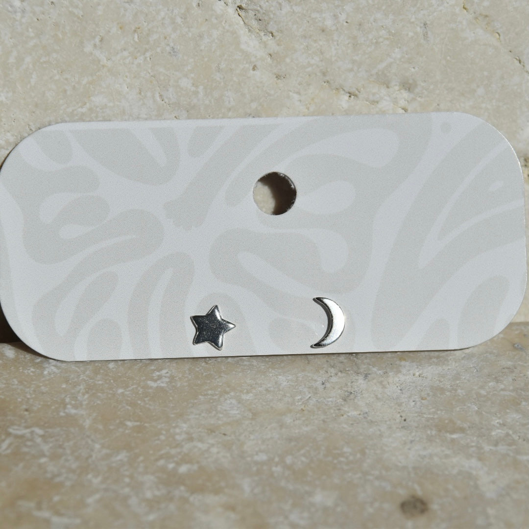 Moon & Star Studs