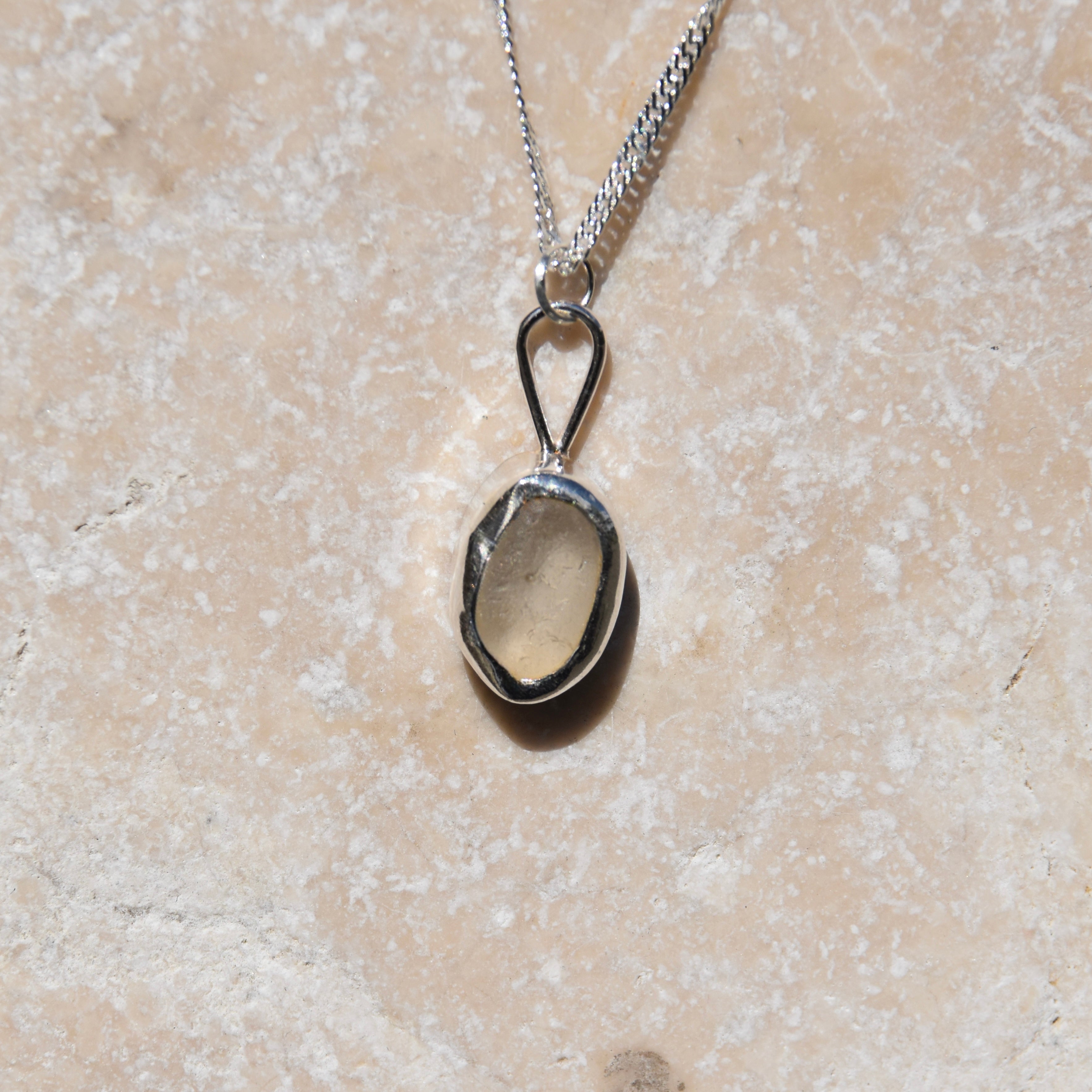 White Sea Glass Necklace