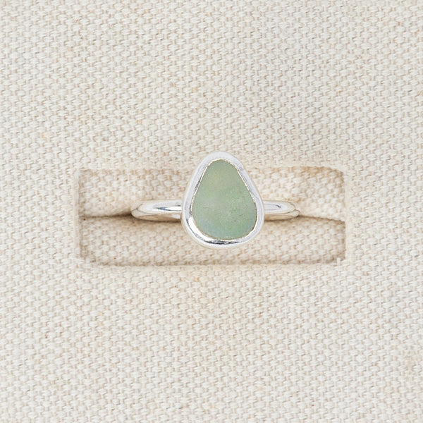White Sea Glass Ring | Size O