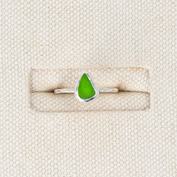Green Sea Glass Ring | Size i