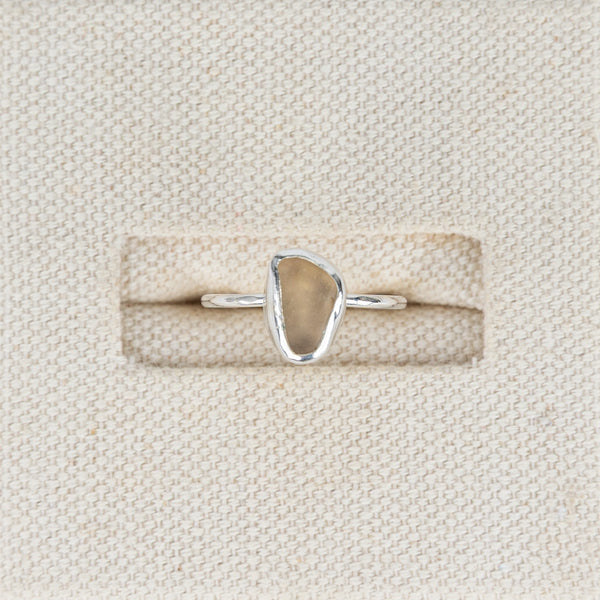 Very Pale Pink Sea Glass Ring | Size L