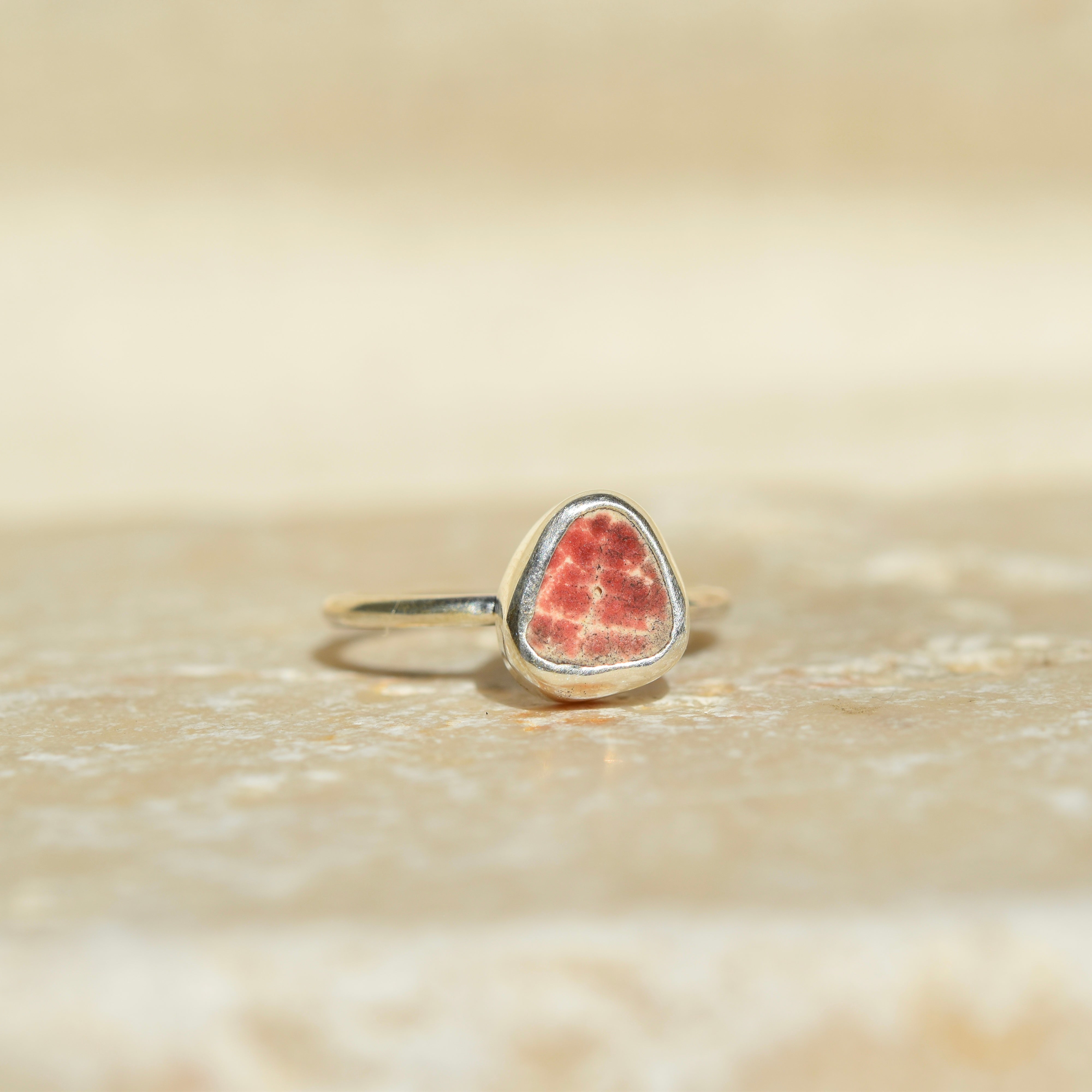 Pink Sea Pottery Ring | Size M