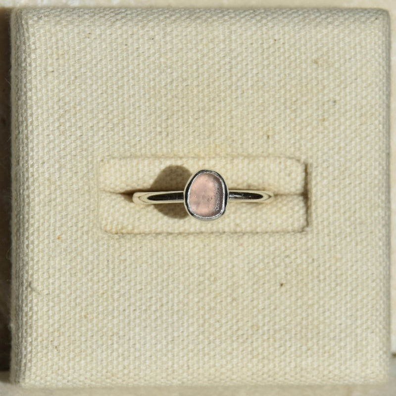 Rare Pink Sea Glass Ring | Size S
