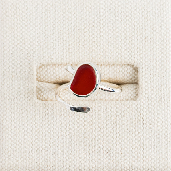 Red Sea Glass Ring | Rare Red Sea Glass